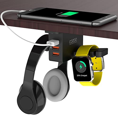 Soporte para auriculares Cozoo con cargador USB. (Foto: Amazon)