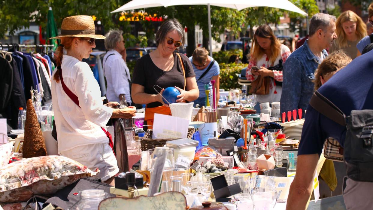 woman yard sale