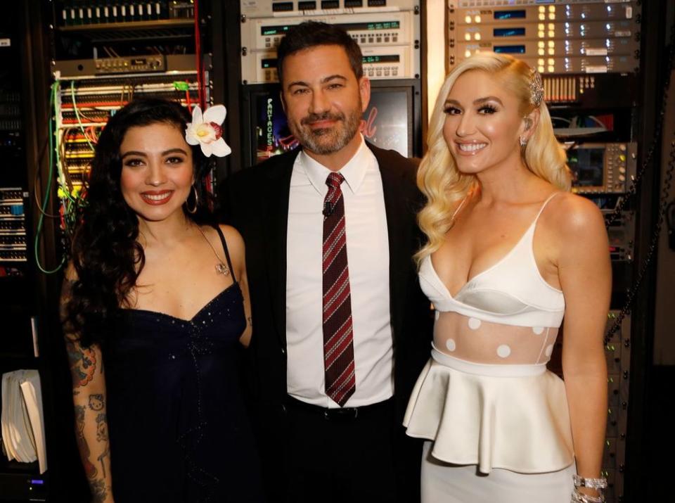 Mon Laferte, Jimmy Kimmel and Gwen Stefani
