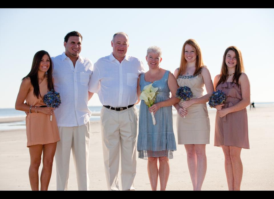 From left to right, Jessika, 19, Corey, 22, their father David, 52, Trish, 41, and her daughters Kailie, 17, and Emily, 12.