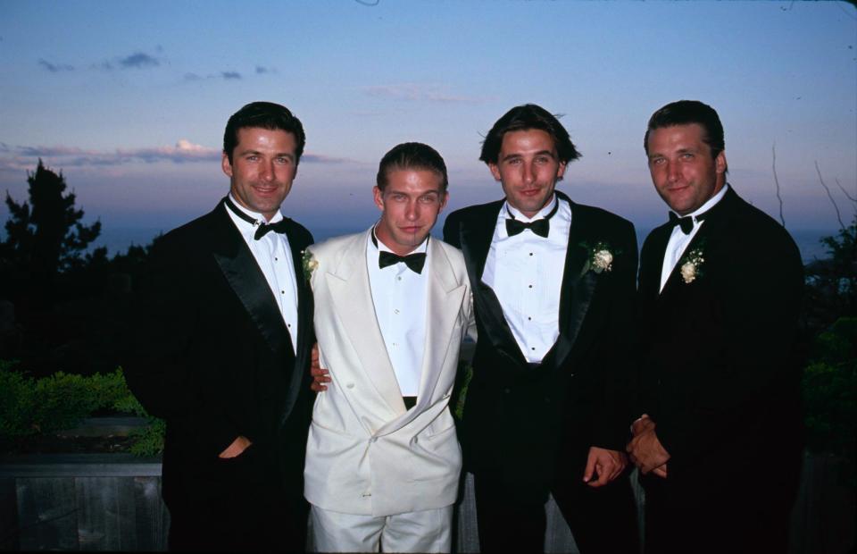 From left, actors and brothers Alec, Stephen, William and Daniel Baldwin, circa 1990.