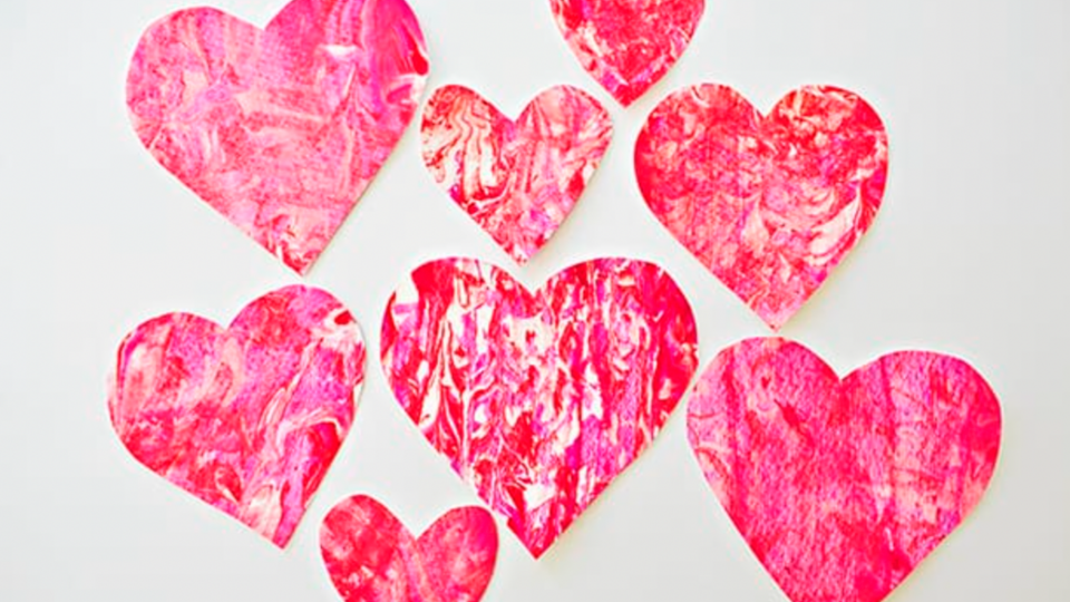 Valentine's Day crafts for kids: Shaving cream hearts