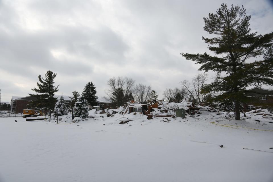 The aftermath of the Knob Hill Apartments fire seen Tuesday, Dec. 27, 2022.