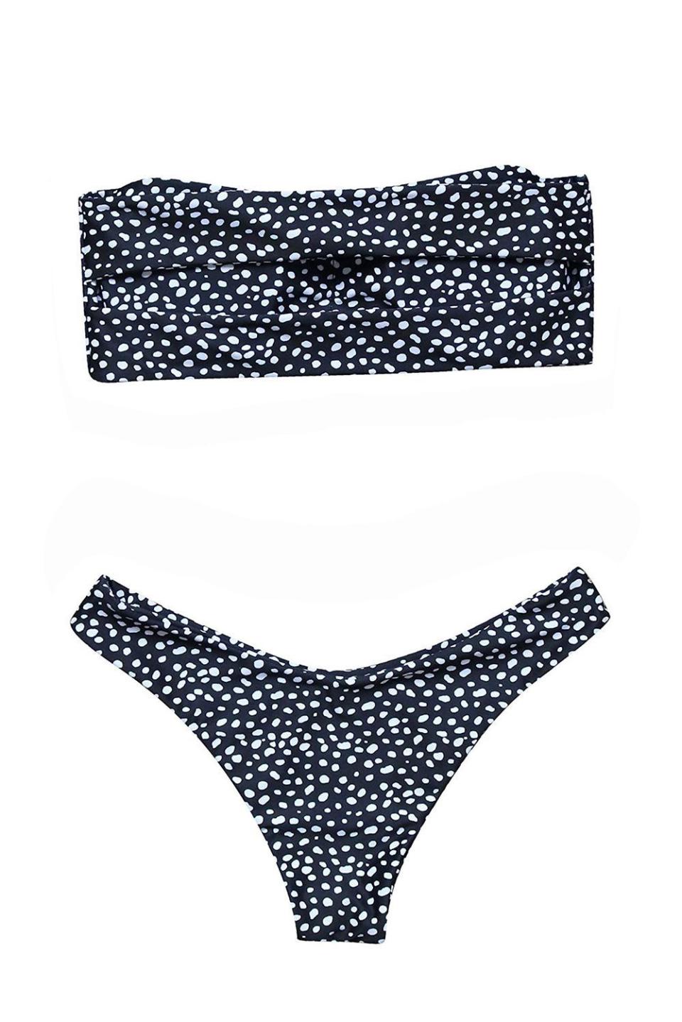 High-Waisted Bandeau Swimsuit