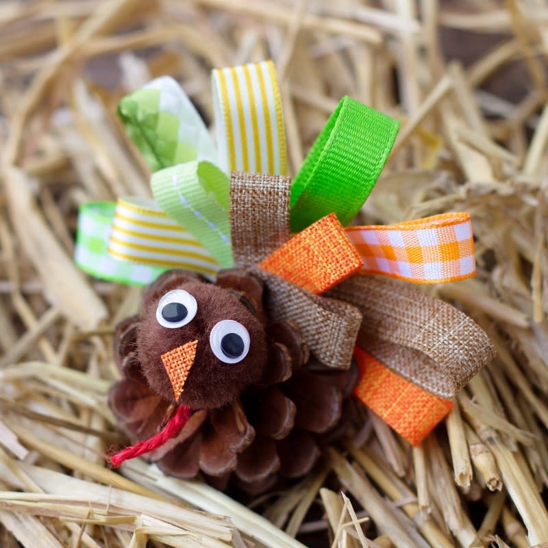 <p>Fireflies and Mudpies</p><p>Thanks to <a href="https://www.firefliesandmudpies.com/scrap-ribbon-pinecone-turkeys/" rel="nofollow noopener" target="_blank" data-ylk="slk:Fireflies and Mudpies;elm:context_link;itc:0;sec:content-canvas" class="link "><em>Fireflies and Mudpies</em></a>, you can make the cutest little turkeys this November. All you need are a few items, including a pinecone and some ribbon.</p><p><strong>Related: </strong><strong>50 </strong><a href="https://www.yahoo.com/lifestyle/50-funny-thanksgiving-jokes-kids-192725492.html" data-ylk="slk:Best Thanksgiving Jokes;elm:context_link;itc:0;sec:content-canvas;outcm:mb_qualified_link;_E:mb_qualified_link;ct:story;" class="link  yahoo-link"><strong>Best Thanksgiving Jokes</strong></a></p>