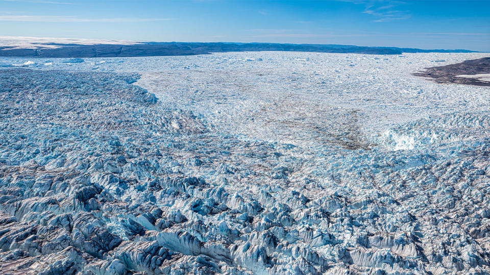 Aerial panoramic view of Ilulissat Glacier