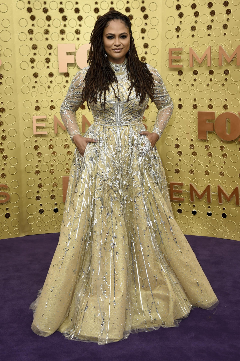 FILE - Ava DuVernay arrives at the 71st Primetime Emmy Awards in Los Angeles on Sept. 22, 2019. DuVernay, who created the TV series “Queen Sugar” hired Cierra Glaude to work on the Oscar-nominated 2014 film “Selma” as well as her CBS pilot “For Justice.” (Photo by Jordan Strauss/Invision/AP, File)