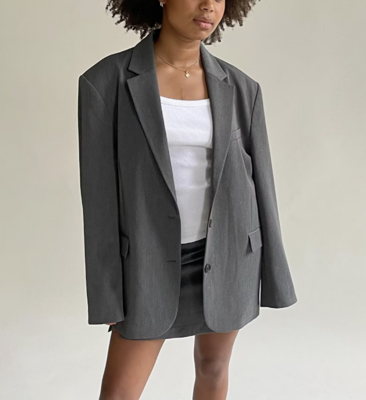 <p>Djerf Avenue Forever Blazer Grey, $189, <a href="https://djerfavenue.com/en-us/forever-blazer-grey/" rel="nofollow noopener" target="_blank" data-ylk="slk:available here;elm:context_link;itc:0;sec:content-canvas" class="link ">available here</a> (sizes XXS-3XL)</p>