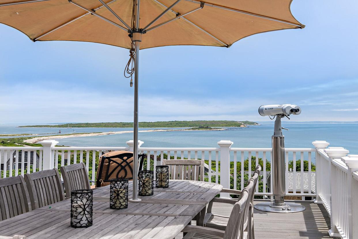 This stunning home on Cuttyhunk Island offers incredible ocean views.