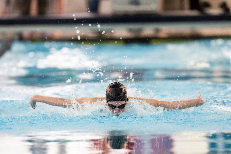 Danielle Cannon of Skyridge High School competes at the Utah 6A State Meet at the Stephen L. Richards Building in Provo on Saturday, Feb. 24, 2024. | Marielle Scott, Deseret News