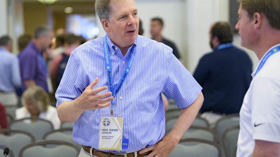 New Hampshire Secretary of State David M. Scanlan at the summer conference of the National Association of Secretaries of State in Baton Rouge, La., Friday, July 8, 2022. (AP Photo/Matthew Hinton)