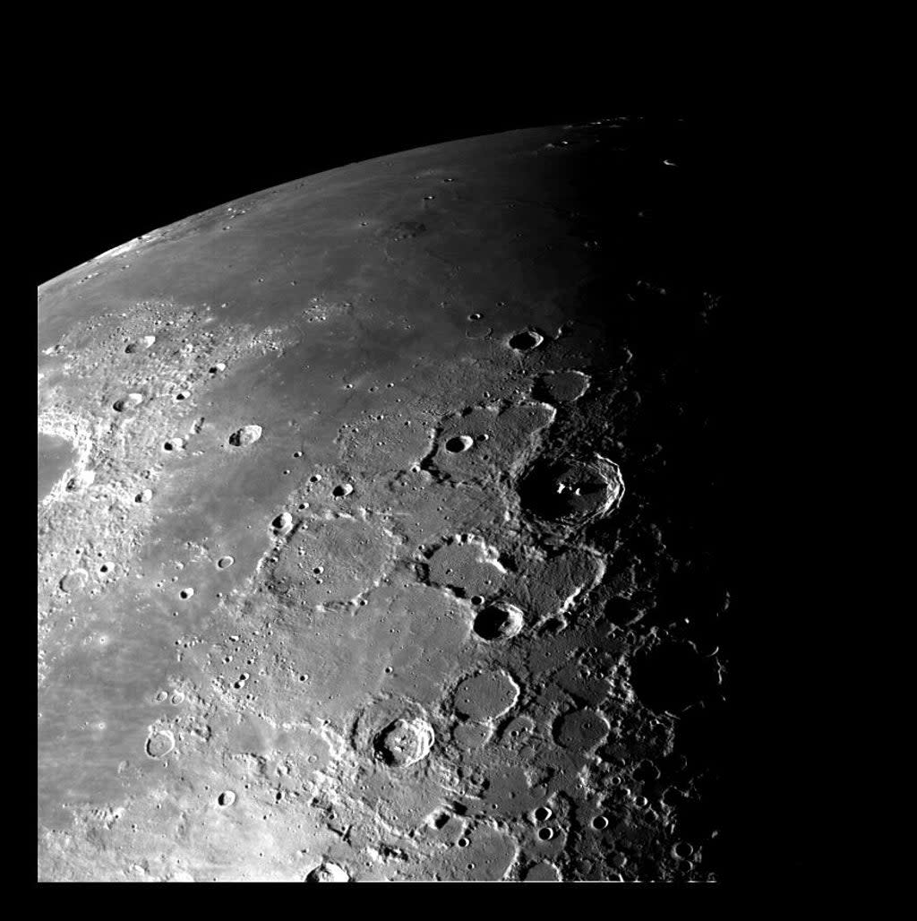 The Moon’s Northern pole as viewed by Nasa’s Galileo spacecraft in 1992 (Nasa/JPL)