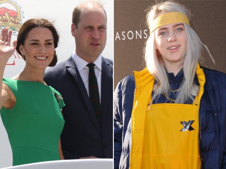 Billie Eilish (r.) singt beim Earthshot Prize für William und Kate. (Bild: Birdie Thompson/AdMedia/ImageCollect / imago/i Images)