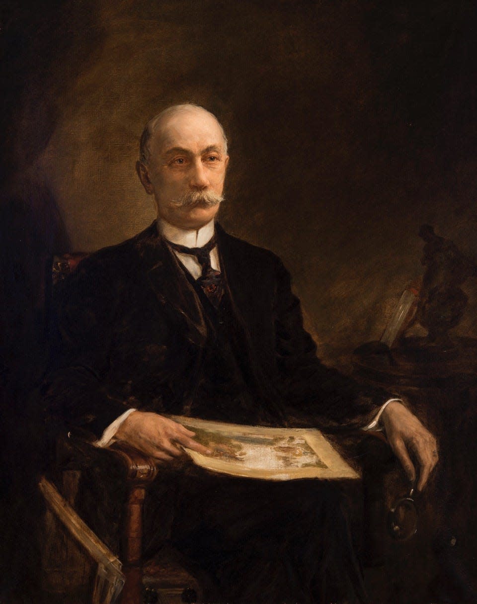 A painting of Matthias Arnot, an Elmira banker, businessman and philanthropist who established the Arnot Art Museum.