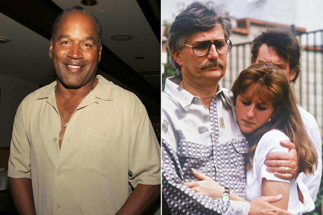 <p>Ralph Notaro/Getty; Lee Celano/WireImage</p> O.J. Simpson; Fred (left) and Kim Goldman