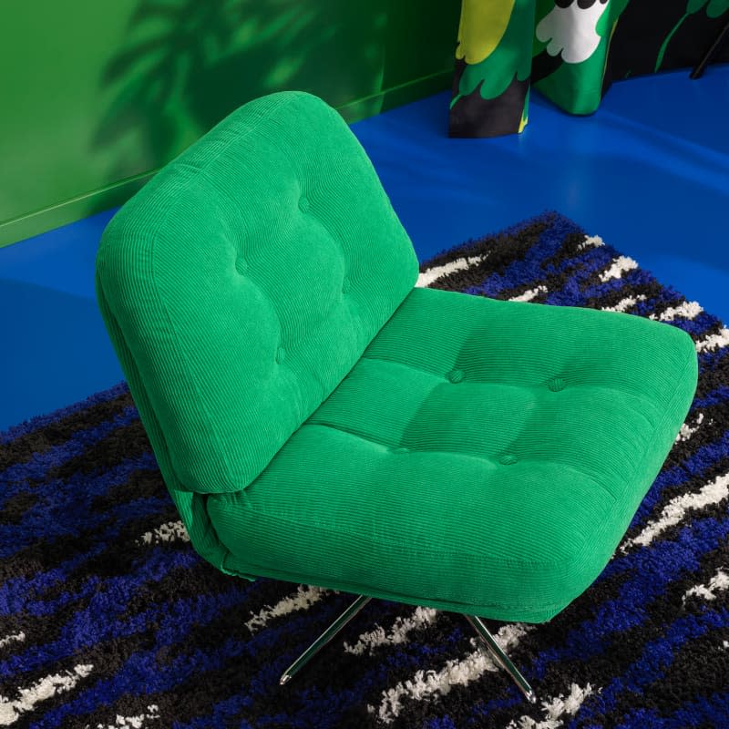 Ikea green corduroy accent chair.