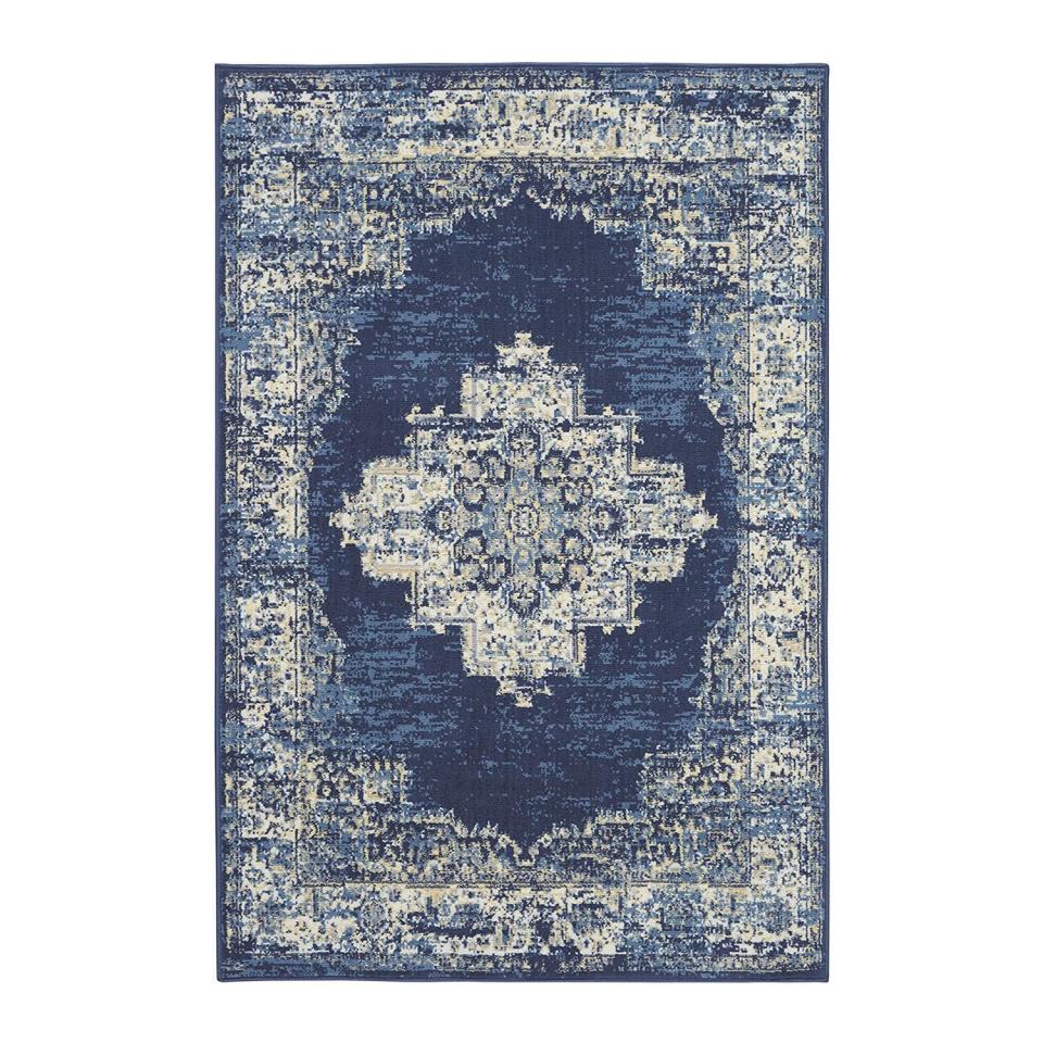 Nourison Grafix Navy Blue Persian Area Rug