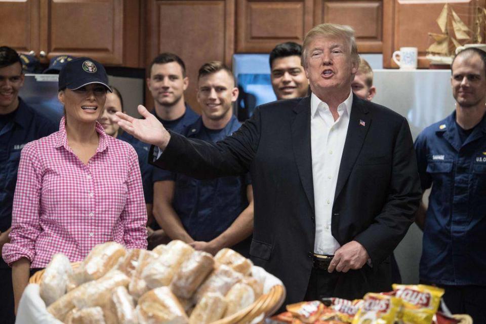 Perhaps it is not Trump comedians should be looking at but the basket of bread before him (AFP/Getty)