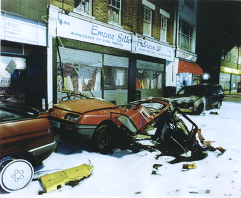 Police hand-out photograph of a nail bomb that went off in a car in Brick Lane in 1999. David Copeland has been found guilty June 30 of three bomb attacks last year in Soho, Brick Lane and Brixton. The jury also found Copeland guilty of three counts of murder for the deaths of three people who were drinking in the Admiral Duncan pub in Soho when Copeland's bomb went off.    AS/ME