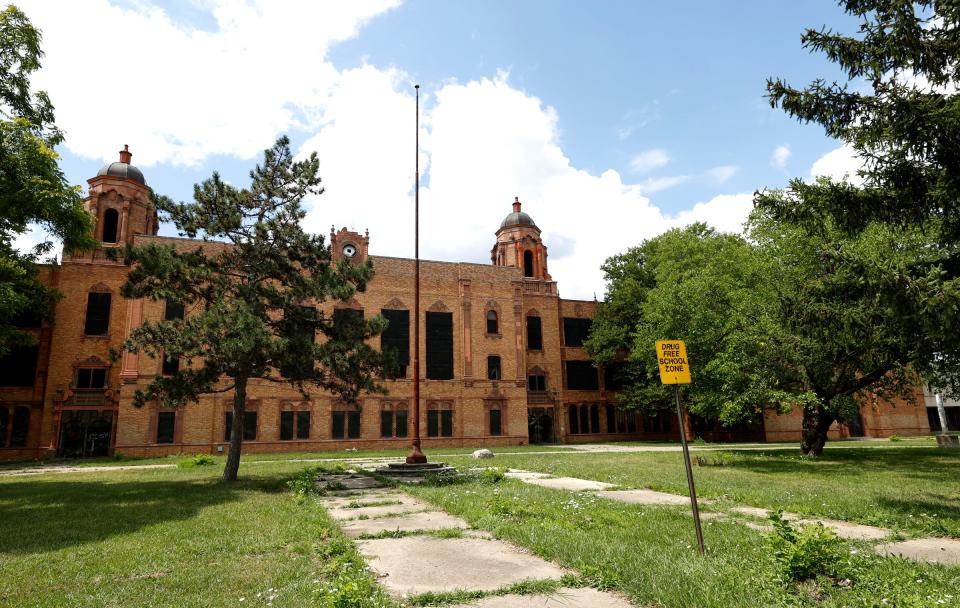 The former Detroit Public School building, Cooley High School in Detroit on August 17, 2022.