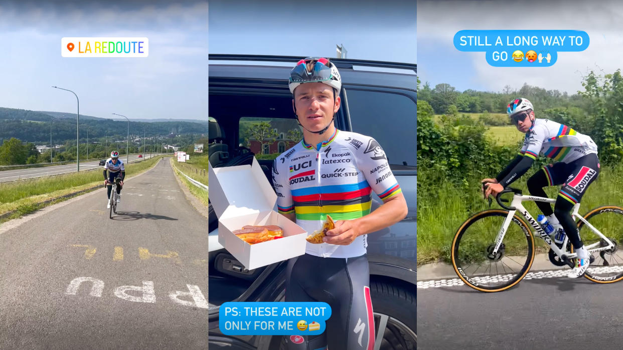  Remco Evenepoel's huge 'Liege-Bastogne-Liège' training ride 