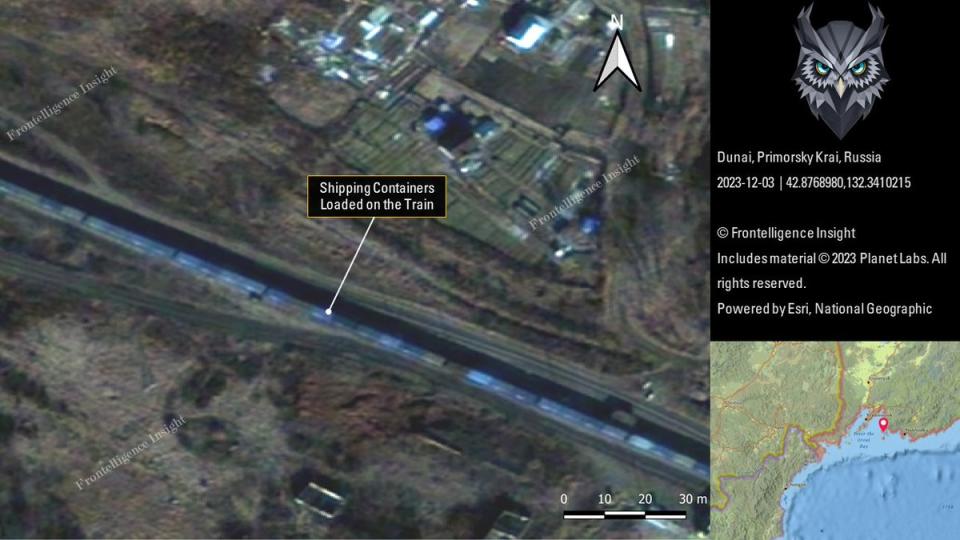 火砲彈藥將被送往至少 3 個確定的俄國儲存和分發地點，分別是位於高加索地區的城市莫茲多克、季霍列茨克彈藥庫，及南方城市葉戈爾利克斯卡亞的機場。   圖：取自「X」@Tatarigami_UA
