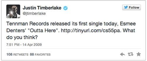 Tweet from Justin Timberlake