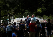 <p>White nationalist leader Jason Kessler speaks during a rally marking the one year anniversary of the 2017 Charlottesville ‘Unite the Right’ protests, in Washington, D.C. August 12, 2018. (Photo: Jim Urquhart/Reuters) </p>