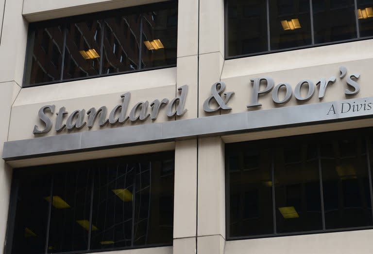 The Standard & Poor's rating agency headquarters in New York on September 18, 2012. US Justice Department officials Tuesday accused Standard & Poor's of fraud for inflating the ratings of mortgage bonds, costing US-insured banks at least $5 billion in losses in the financial crisis