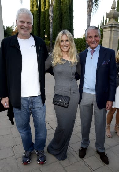 Steve Bing with actors Alana Stewart and George Hamilton in 2016