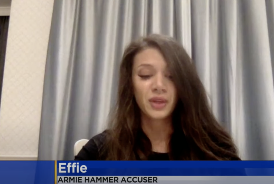 Screenshot of Effie, "Armie Hammer accuser"