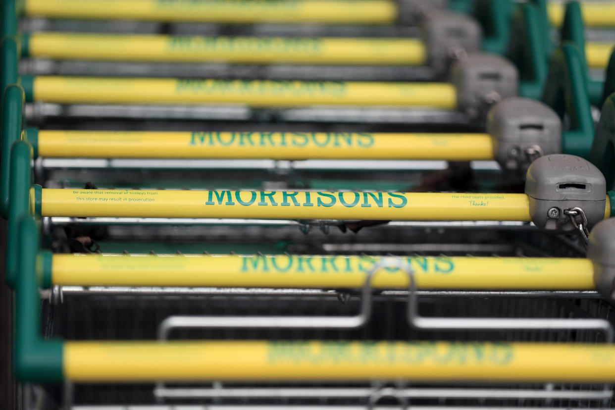File photo dated 19/06/2020 of Morrisons trollies. Investment giant Apollo has said it considering launching its own bid to buy Morrisons after the supermarket chain agreed a �6.3 billion private equity takeover offer on Saturday. Issue date: Monday July 5, 2021.