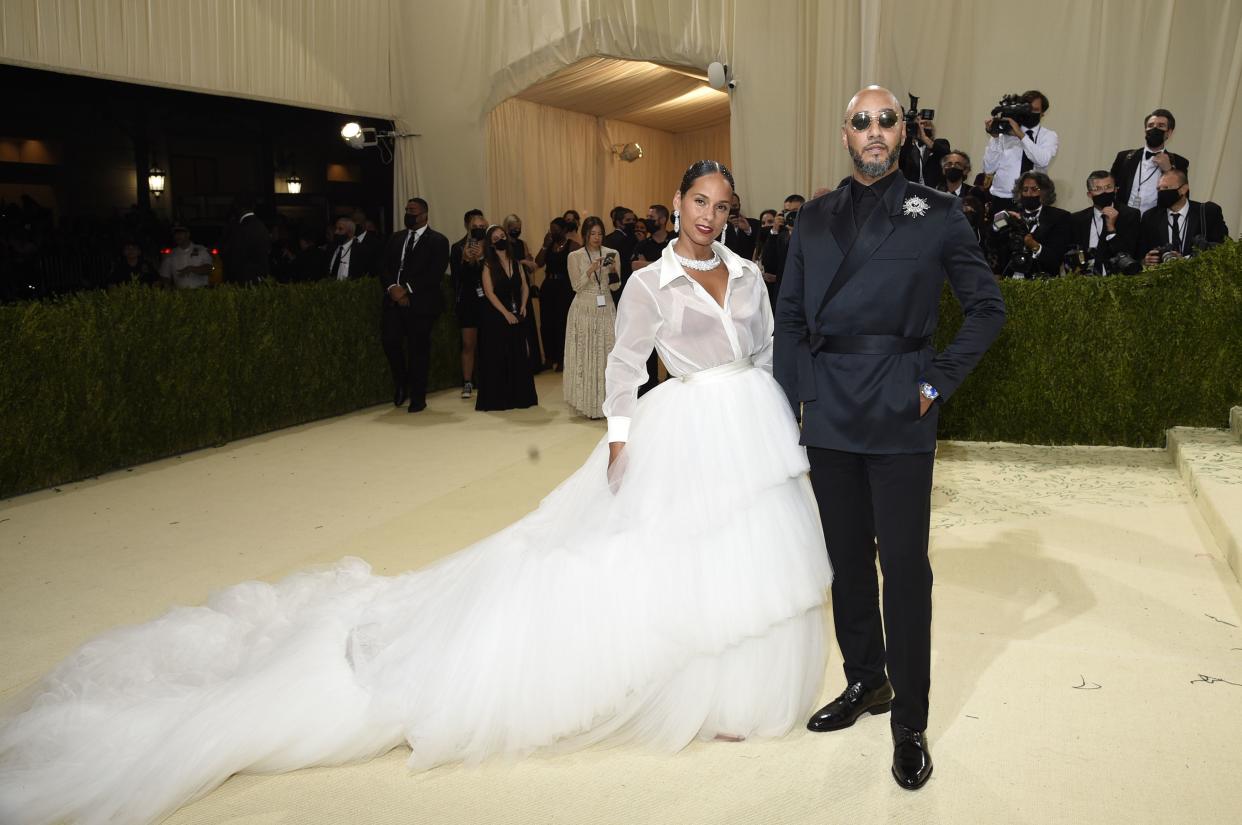 Alicia Keys and Swizz Beatz attend The Metropolitan Museum of Art's Costume Institute benefit gala celebrating the opening of the "In America: A Lexicon of Fashion" exhibition on Monday, Sept. 13, 2021, in New York.