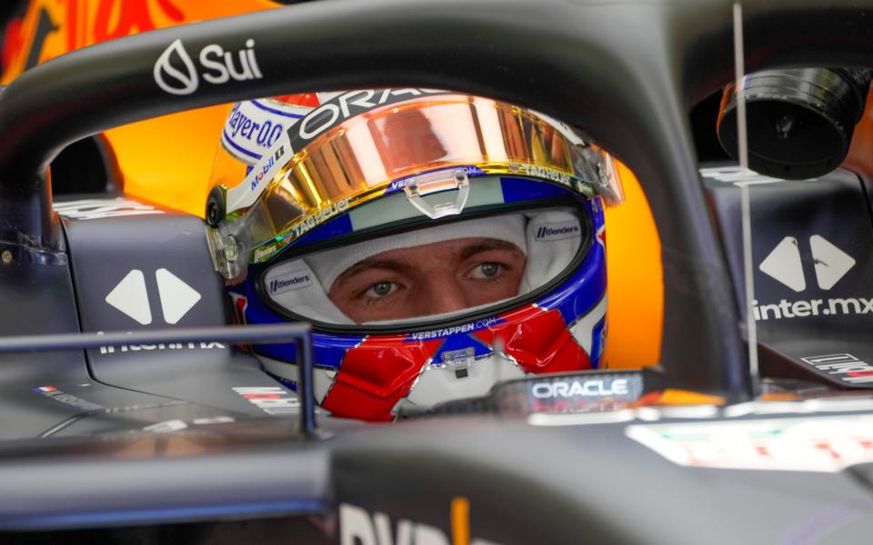 Red Bull driver Max Verstappen of the Netherlands sits in his car before a Formula One pre season test at the Bahrain International Circuit in Sakhir, Bahrain, Wednesday, Feb. 21, 2024