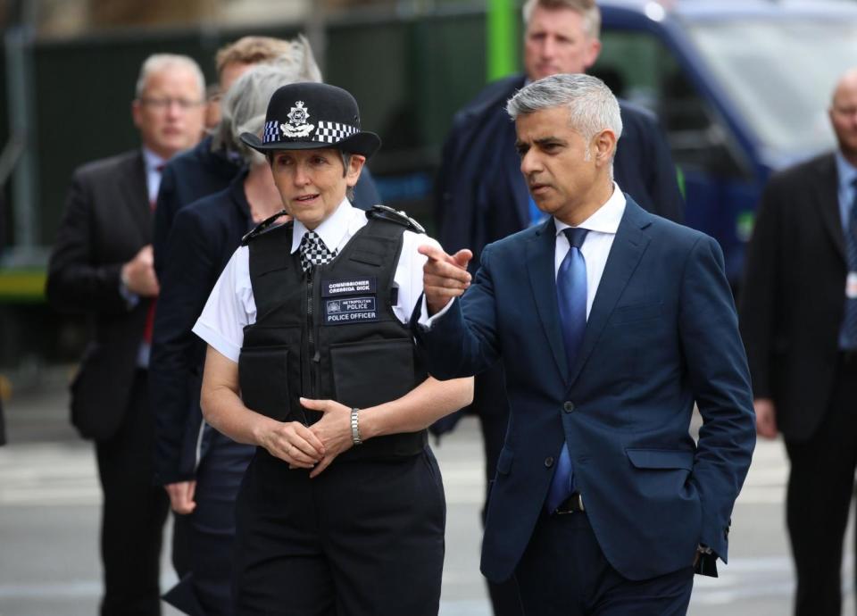 Met Commissioner Cressida Dick and Sadiq Khan (PA)