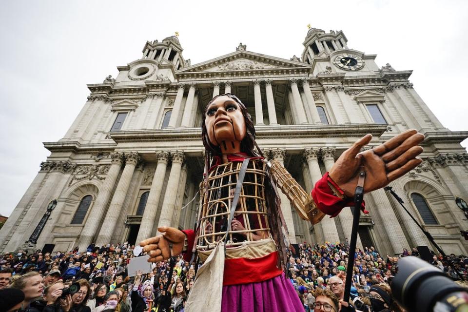 Little Amal puppet walk (Aaron Chown/PA) (PA Wire)