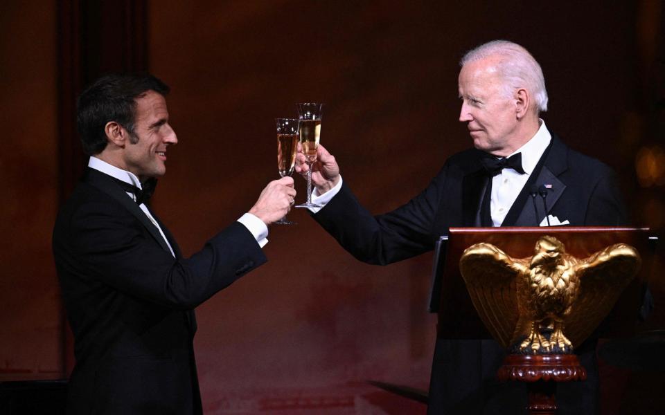 French President Emmanuel Macron and US President Joe Biden - Brendan Smialowski