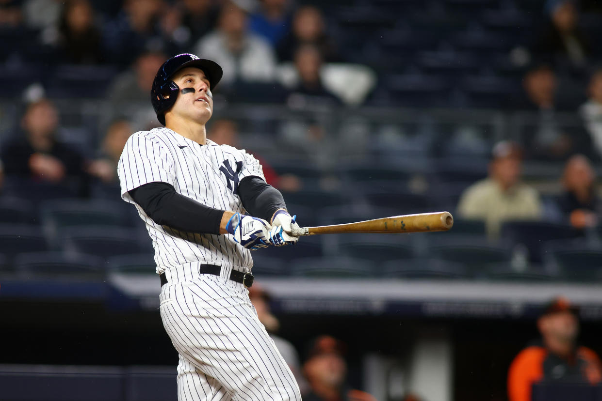 Anthony Rizzo #48 of the New York Yankees is a fantasy star right now