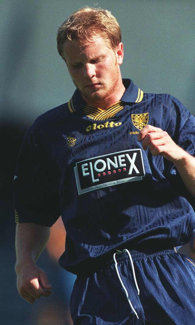 BEN THATCHER OF WIMBLEDON FOOTBALL CLUB