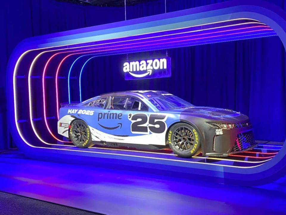 A NASCAR racecar at Prime Video’s inaugural Upfront (Courtesy of Lucas Manfredi/TheWrap)