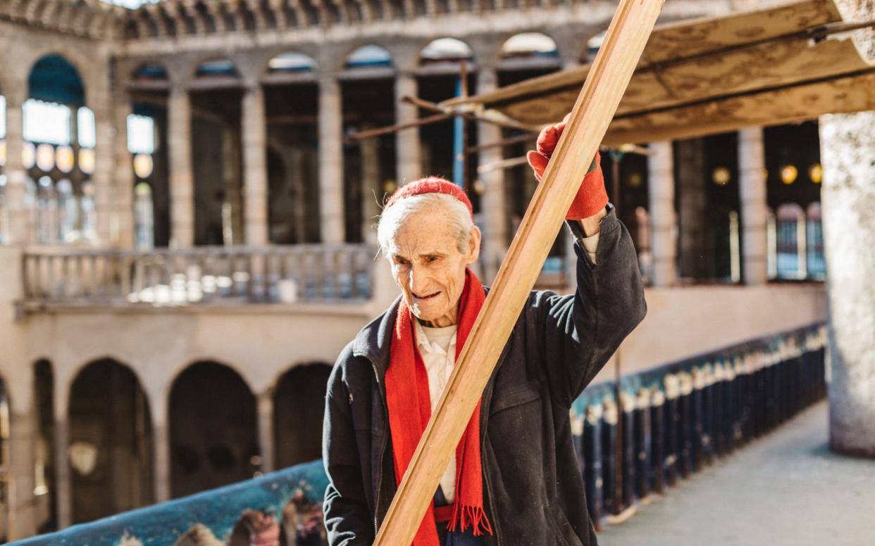 Justo Gallego, 91, at work on the cathedral he is building - NYTNS / Redux / eyevine