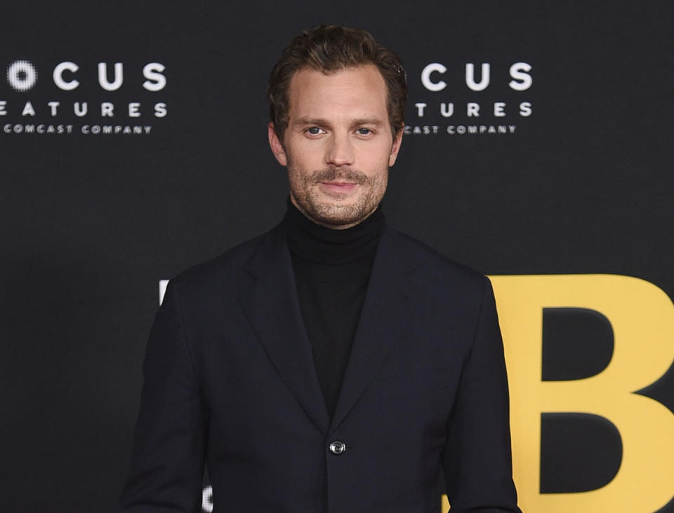 FILE - Jamie Dornan arrives at the premiere of "Belfast" on Nov. 8, 2021, in Los Angeles. Dornan stars in The BBC series “The Tourist” which will air in the U.S. on HBO Max later this year. (Photo by Richard Shotwell/Invision/AP, File)