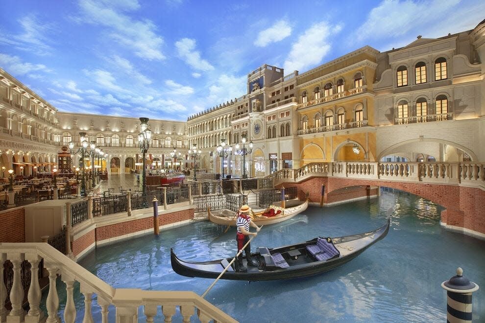 Take a gondola ride along the Grand Canal at The Venetian