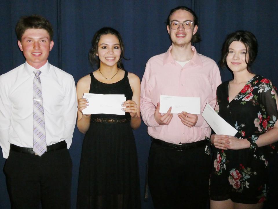 Pontiac Township High School hosted its annual Awards Night on May 11. Among the awards presented to PTHS seniors was the Robert J. and Helen F. Johnston Scholarship that was presented to, from left, Hunter Trainor, Anna Stevenson, Conrad Skrzypiec and Olivia Schickel. Absent were Natalie Cassady and Paige Olson.