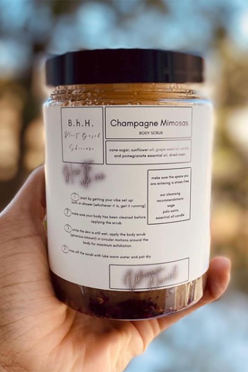 Champagne Mimosas Body Scrub by BeautyHappinessHealing LLC