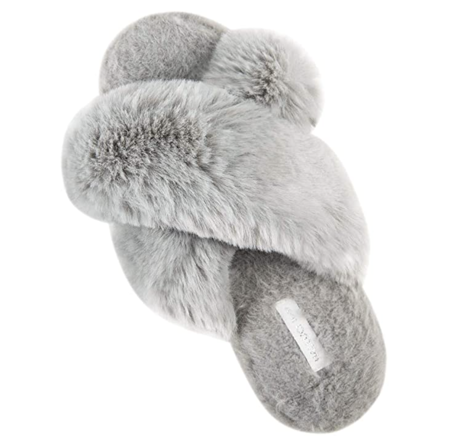 Cross Band Soft Plush Slippers