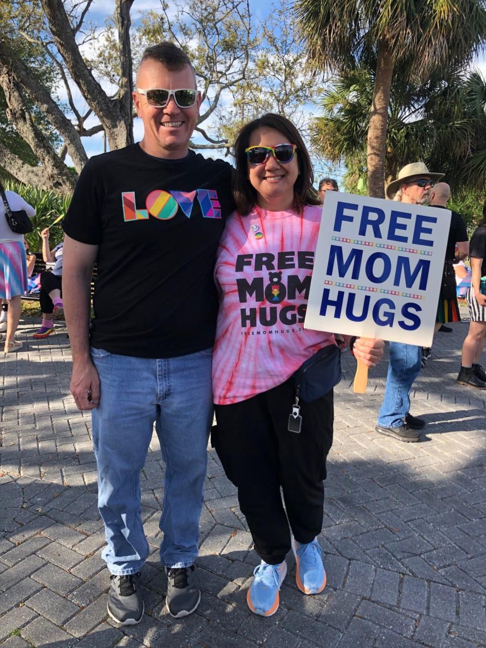 A crowd of more than 400 gathered at Eau Gallie Square Park Saturday to celebrate International Transgender Day of Visibility. The event featured music, speakers and a march on Eau Gallie Causeway.