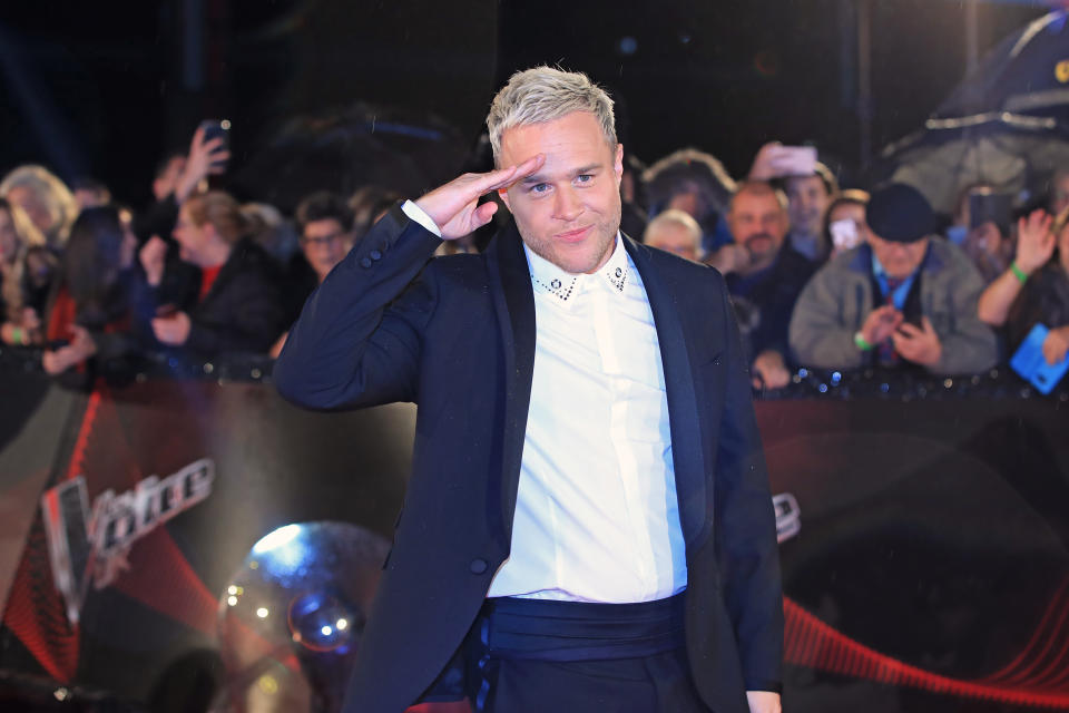 The Voice UK coach Olly Murs arrives for the blind auditions in Salford, Manchester. (Photo by Peter Byrne/PA Images via Getty Images)