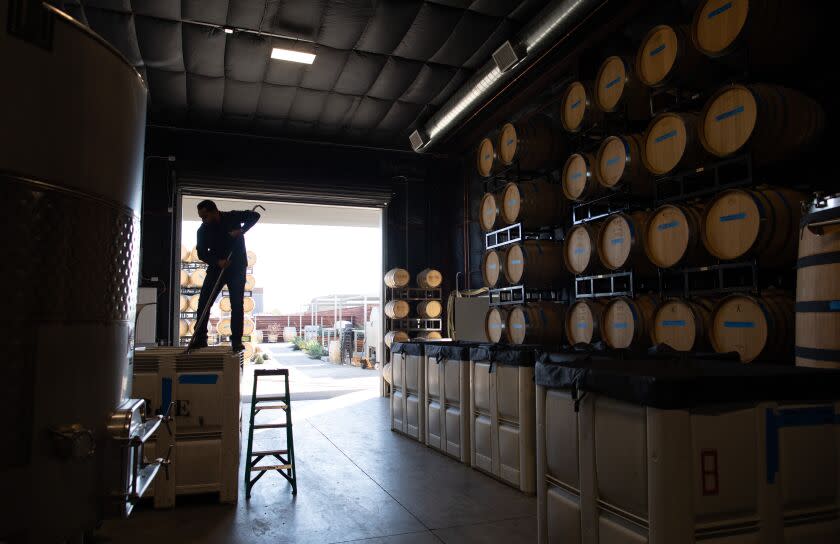 PASO ROBLES, CA - OCTOBER 06: Winemaker Edgar Torres of Bodega de Edgar began his career 17-years-ago with four barrels. Today, he has his own production facility, a tasting room and three brands. Photographed on Thursday, Oct. 6, 2022 in Paso Robles, CA. (Myung J. Chun / Los Angeles Times)