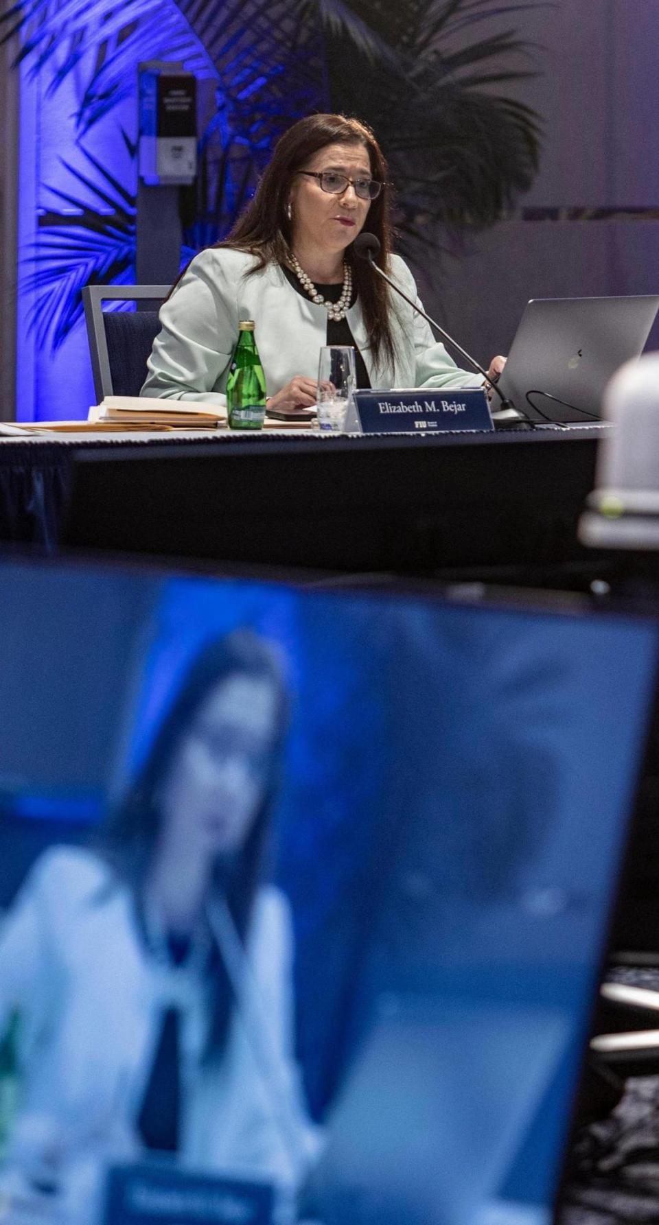 Miami, March 3, 2022 - Elizabeth M. Bejar speaks during an FIU Board of Trustees meeting held at the FIU Modesto A. Maidique Campus